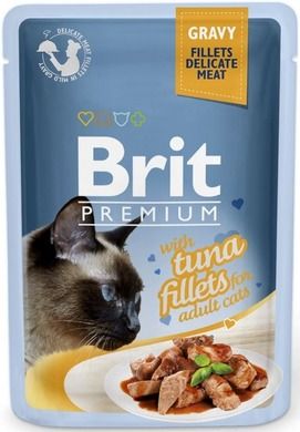 Brit Premium, Gravy Fillets, tuńczyk w sosie, saszetka da kota, 85g