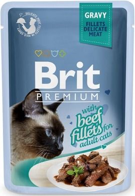 Brit Premium, Gravy Fillets, wołowina w sosie, saszetka da kota, 85g