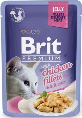 Brit Premium, Jelly Fillets, kurczak w galaretce, saszetka da kota, 85g