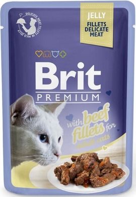 Brit Premium, Jelly Fillets, wołowina w galaretce, saszetka da kota, 85g