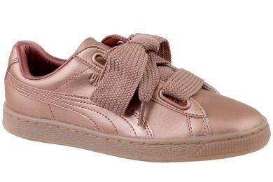 Buty sportowe damskie, różowe, Puma Basket Heart Copper