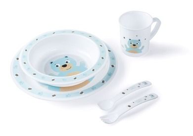 Canpol babies, Cute Animals, miś, plastikowy zestaw obiadowy