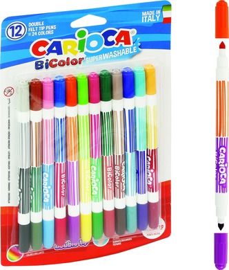 Carioca BiColor, pisaki dwustronne, 24 kolory