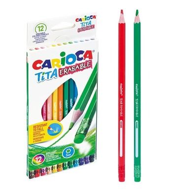 Carioca, kredki ołówkowe, wymazywalne, 12 kolorów