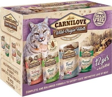 Carnilove, Cat Pouch Multipack, mokra karma dla kota, 12-85g
