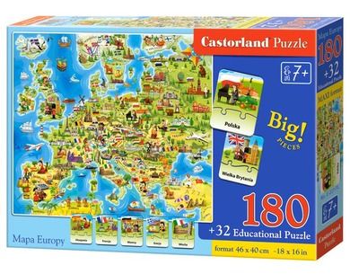 Castorland, Mapa Europy, puzzle, 180 elementów