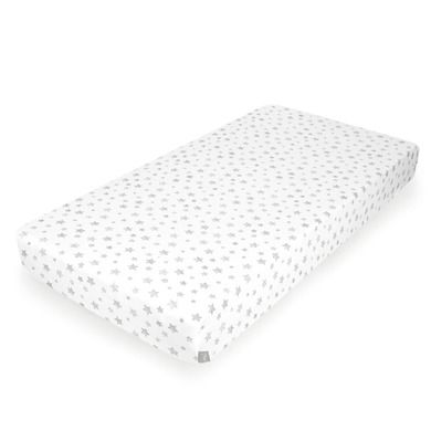Ceba Baby, Grey Stars, prześcieradło jersey z gumką, 120-60 cm