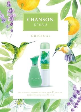 Chanson d`Eau, zestaw prezentowy, Original, woda toaletowa, 100 ml + dezodorant, spray, 200 ml