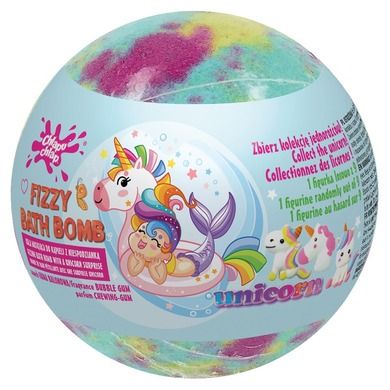Chlapu Chlap, Unicorn, musująca kula do kąpieli z niespodzianką, bubble gum