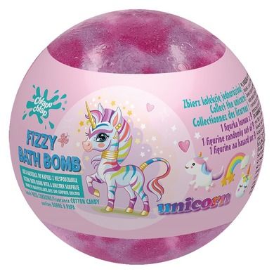 Chlapu Chlap, Unicorn, musująca kula do kąpieli z niespodzianką, cotton candy