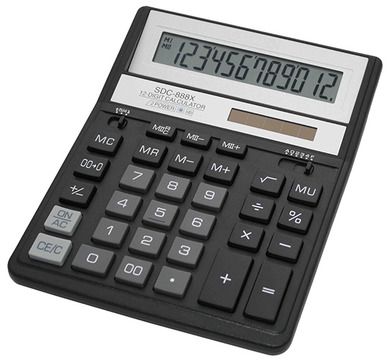Citizen, kalkulator biurowy, SDC-888XBK, 12-cyfrowy, czarny