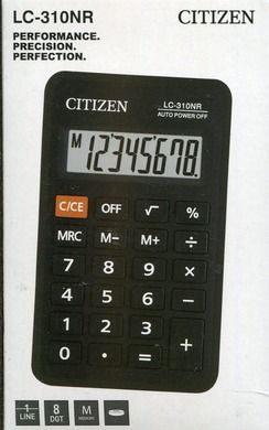 Citizen LC310NR, kalkulator kieszonkowy, czarny