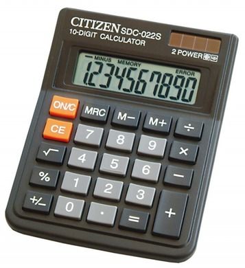 Citizen SDC-022SR, kalkulator biurowy, 10-cyfrowy, 120-87 mm, czarny