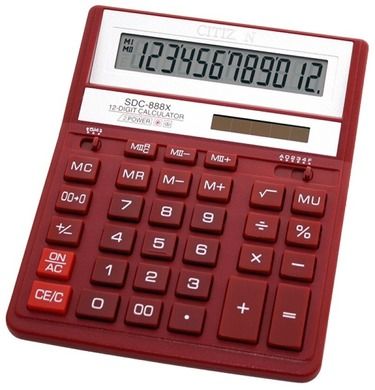 Citizen, SDC-888XRD, kalkulator biurowy, 12-cyfrowy, czerwony