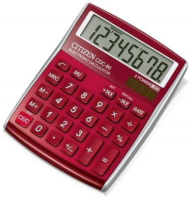 Citizen Systems, kalkulator biurowy, CDC-80RD 8-cyfrowy, czerwony