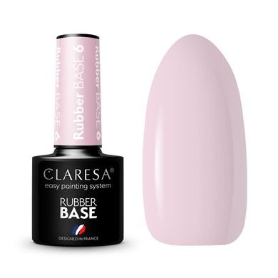 Claresa, Rubber Base, baza do lakieru hybrydowego, nr 6, 5g