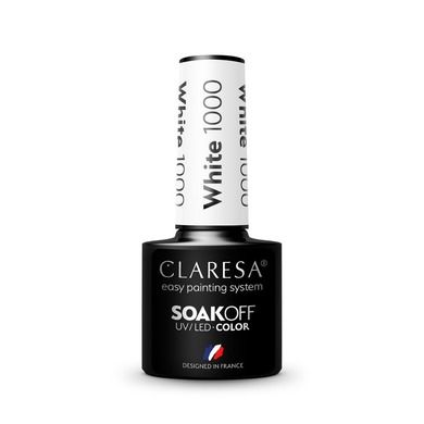 Claresa, Soak Off UV/LED Color, lakier hybrydowy, 1000 White, 5g