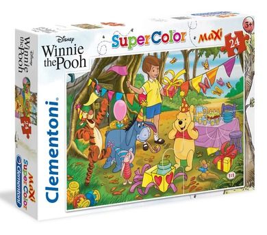 Clementoni, Maxi, Super kolor, Kubuś Puchatek, puzzle, 24 elementy