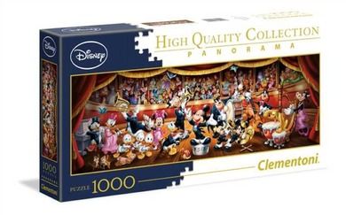 Clementoni, Orkiestra Disney, puzzle panoramiczne, 1000 elementów