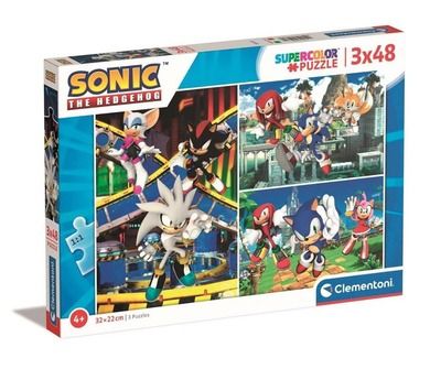 Clementoni, Sonic, puzzle, 3-48 elementów