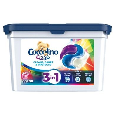 Coccolino, Care Caps, kapsułki do prania 3w1, color, 18 prań, 486 g