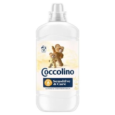 Coccolino Sensitive & care, płyn do płukania tkanin, almond&cashmere balm, 1275 ml, 51 prań
