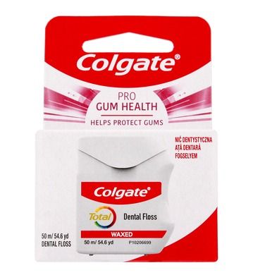 Colgate, Total, nić dentystyczna, pro gum health, 50 m