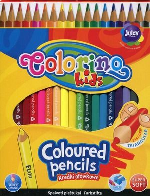 Colorino Kids, kredki ołówkowe trójkątne, 18 kolorów + temperówka