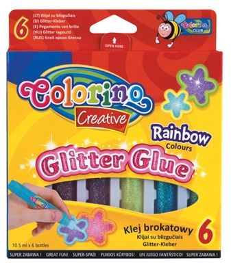 Colorino, klej brokatowy, tęcza, 6-10,5 ml