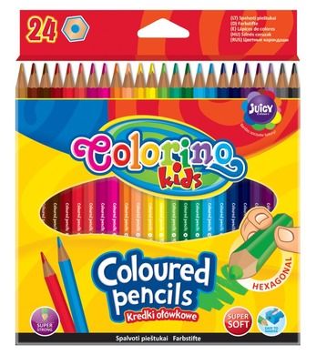 Colorino, kredki ołówkowe heksagonalne, 24 kolory