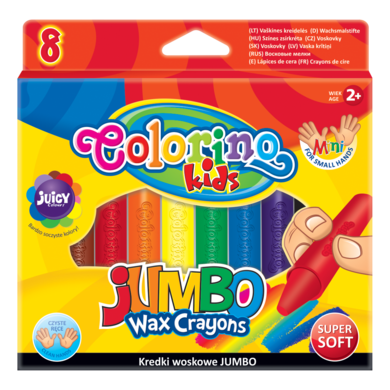 Colorino, kredki świecowe, okrągłe Jumbo, 8 kolorów