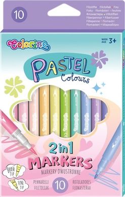 Colorino, markery dwustronne, pastelowe, 10 kolorów