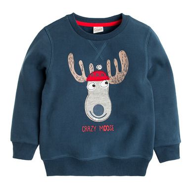 Cool Club, Bluza chłopięca, granatowa, renifer, Crazy Moose