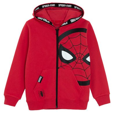 Cool Club, Bluza chłopięca z kapturem, rozpinana, czerwona, Spider-Man