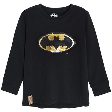 Cool Club, Bluzka chłopięca z długim rękawem, czarna, Batman