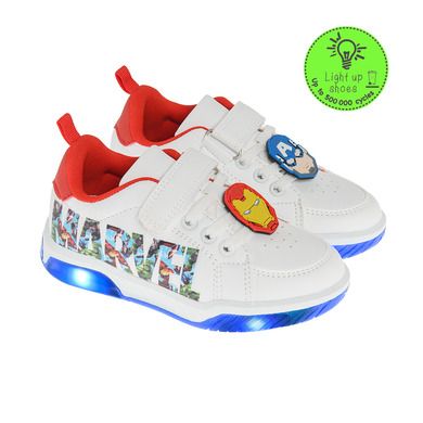 Cool Club, Buty sportowe chłopięce, białe, świecąca podeszwa, Marvel Super Heroes