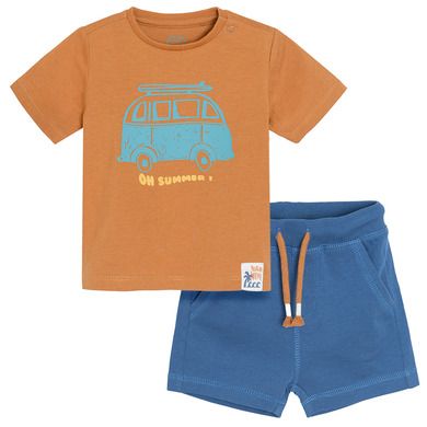 Cool Club, Komplet chłopięcy, T-shirt, Szorty, brązowo-niebieski