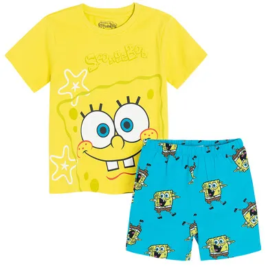 Cool Club, Piżama chłopięca, żółto-niebieska, SpongeBob