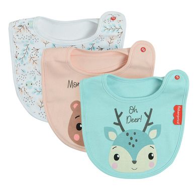 Cool Club, Śliniak dziewczęcy, mix, Fisher-Price, zestaw, 3 szt.