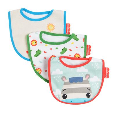 Cool Club, Śliniak niemowlęcy, mix, zwierzęta, Fisher-Price, zestaw, 3 szt.