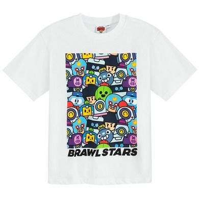 Cool Club, T-shirt chłopięcy, biały, Brawl Stars