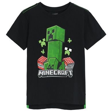 Cool Club, T-shirt chłopięcy, czarny, Minecraft