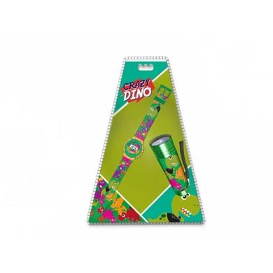 Crazy Dino, zegarek cyfrowy i latarka LED
