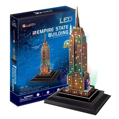 Cubic Fun, Empire State Building, puzzle 3D LED, 38 elementów