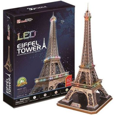 Cubic Fun, Wieża Eiffel'a, puzzle 3D LED, 85 elementów