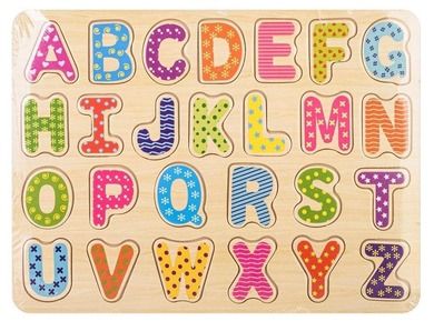 Daffi, alfabet, układanka drewniana, 26 elementów