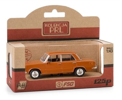 Daffi, Kolekcja PRL, Fiat 125p, pojazd, model metalowy, 1:43, brązowy
