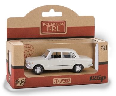 Daffi, Kolekcja PRL, Fiat 125p, pojazd, model metalowy, 1:43, popielaty