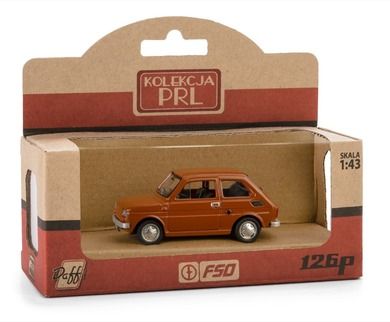 Daffi, Kolekcja PRL, Fiat 126p, pojazd, model metalowy, 1:43, brązowy