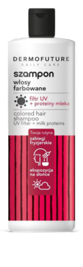 Dermofuture, Daily Care, sampon, włosy farbowane, filtr uv+proteiny mleka, 380 ml